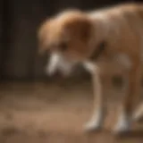 Dog biting tail in discomfort