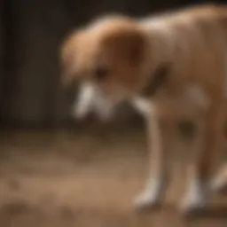 Dog biting tail in discomfort