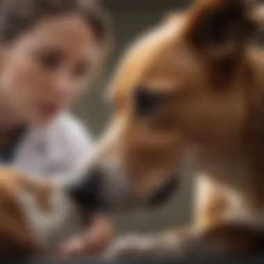Veterinary Check-up Dog being examined by a veterinarian for skin issues