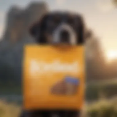 Dog Owner With Premium Dog Food Dog owner holding a bag of high-quality dog food