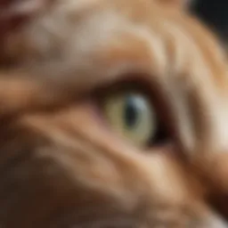 A close-up of a cat's ear showing potential signs of infection