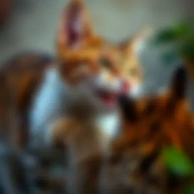 Cat grooming another cat, showcasing social bonding