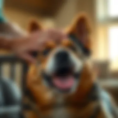 Happy Dog After Treatment A dog relaxing happily after receiving soothing treatment