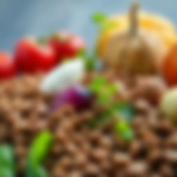 Natural Dog Food Ingredients A close-up view of dog food with fresh, natural ingredients