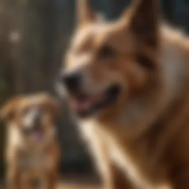 A dog exhibiting playful body language while growling