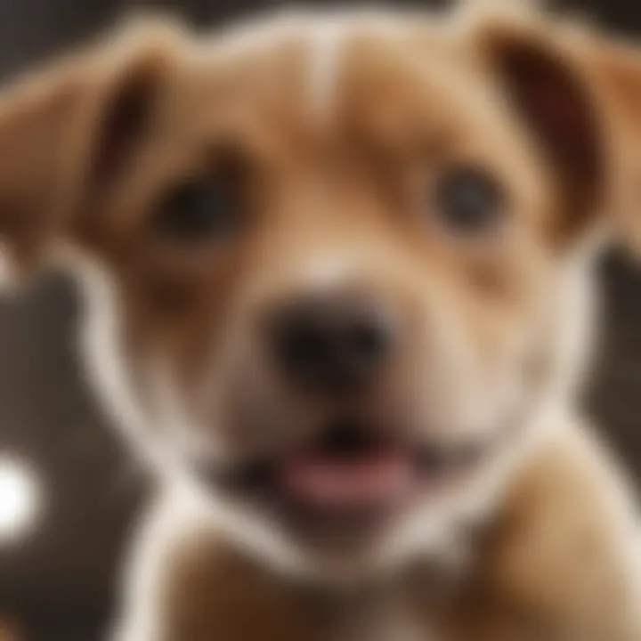 Close-up of a puppy's joyful expression