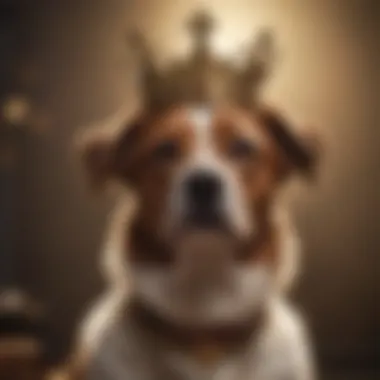 Regal Pooch: Elegant Name Inspiration Graceful silhouette of a female dog with a crown on her head