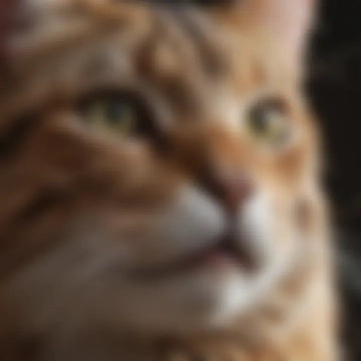 Close-up of intricate whiskers on a cat's face