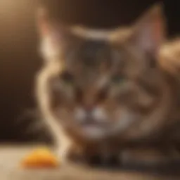 Cat with upset stomach