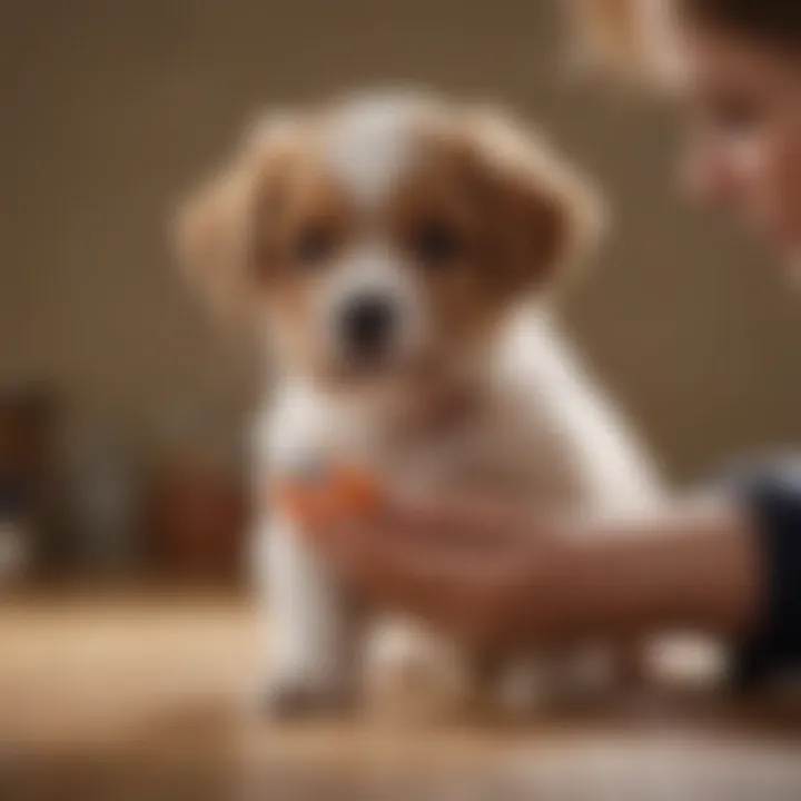 Veterinarian Administering Deworming Medication to a Puppy