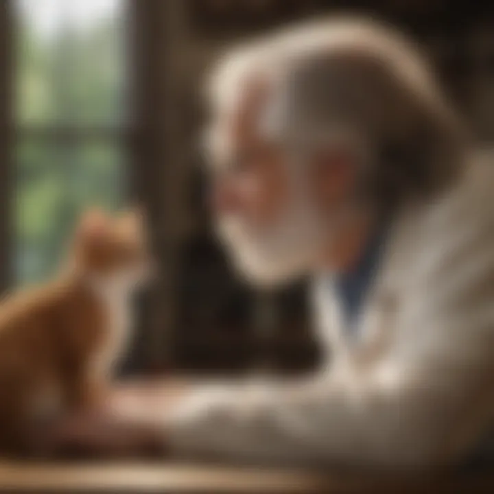 Vet discussing euthanasia options with cat owner