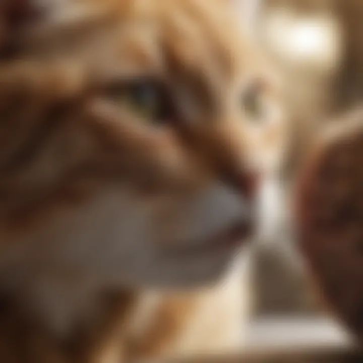 Vet examining cat's symptoms