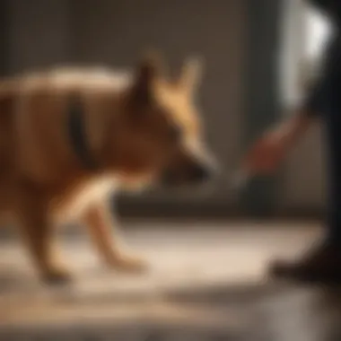 A vet examining a dog's health