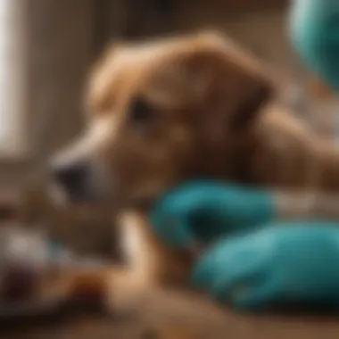 Seeking Veterinary Care for a Poisoned Dog Vet examining a poisoned dog