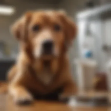 Professional Veterinary Care for Dog Diarrhea Veterinarian consultation for dog with diarrhea illustration