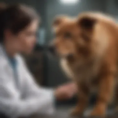 Veterinarian examining a dog