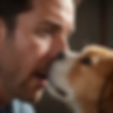 Veterinarian examining dog's ear