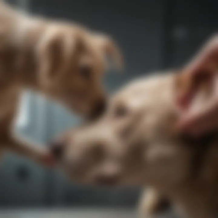 Veterinarian Examining Pet with Mange