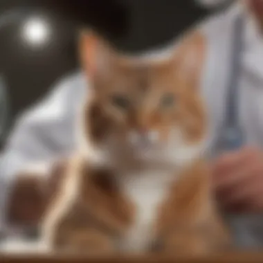 Veterinarian performing neutering surgery on a cat