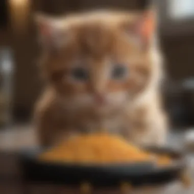 Kitten enjoying a bowl of wet food