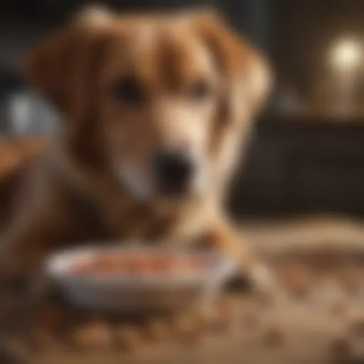 A dog enjoying a bowl of nutritious raw food