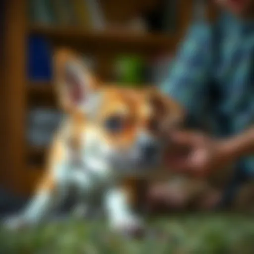 Concerned dog owner assessing chocolate ingestion