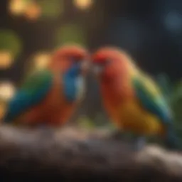 Colorful Love Birds Pair