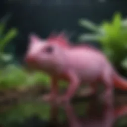 A vibrant axolotl in a well-maintained aquarium