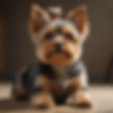 Alleviating Yorkie's Scratching Discomfort Yorkie receiving relief from scratching discomfort